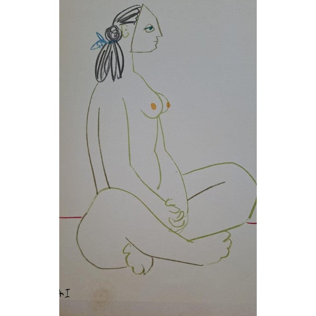 Modern Pablo Picasso, The Painter and His Masked Model, Nude, 1954, Lithograph For Sale - Image 3 of 5