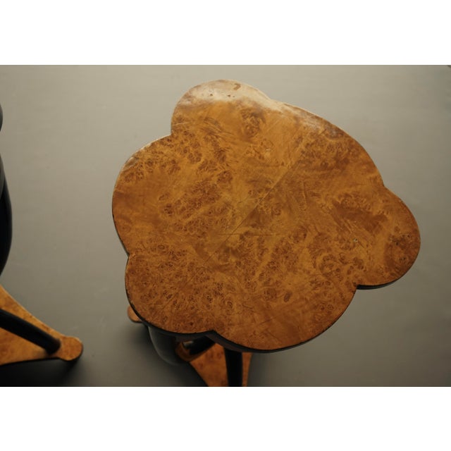Italian Burl and Birch Wood Side Tables, 1950s, Set of 2 For Sale - Image 13 of 18