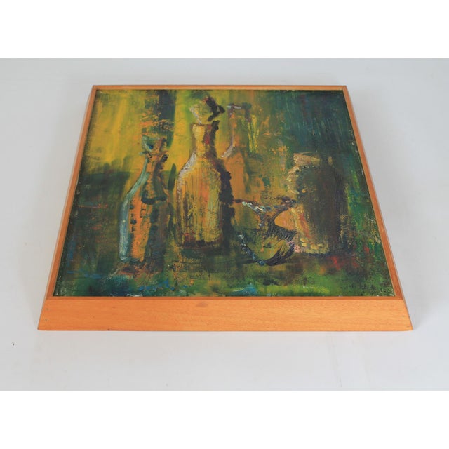 Vintage Moody Abstract Still Life Painting of Bottles For Sale - Image 4 of 10