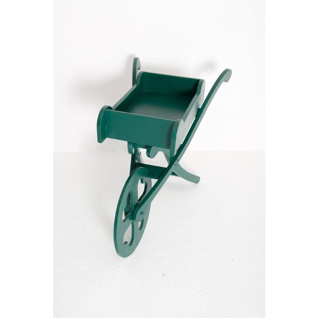 Green Green Painted Wood Garden Cart For Sale - Image 8 of 8