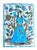 Turquoise Early 20th Century Persian Iznik Qajar Style Ceramic Pottery Tile Woman and Flowers For Sale - Image 8 of 9