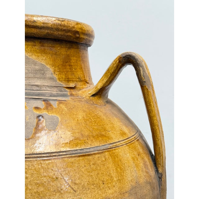 Mid 19th Century Antique 19th-Century Spanish Olive Jar With Honey Glaze For Sale - Image 5 of 8