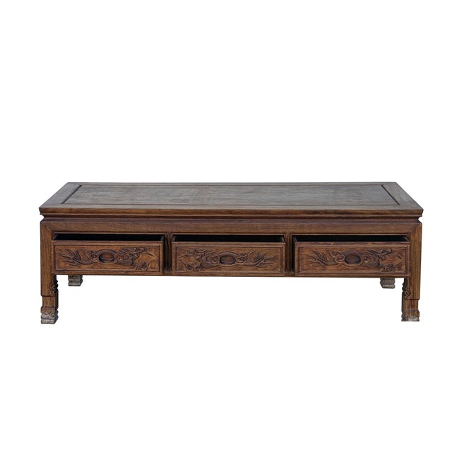 Elevate your living space with this magnificent East Asian-inspired low coffee table. Expertly crafted from rich,...