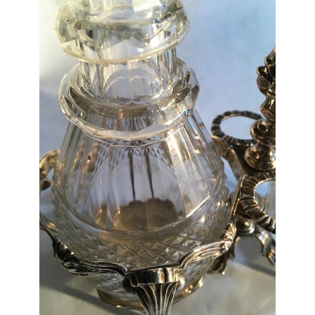 George IV Silver Cruet Service Set with Two Cut Glass Bottles, London, 1750s, Set of 3 For Sale - Image 18 of 18