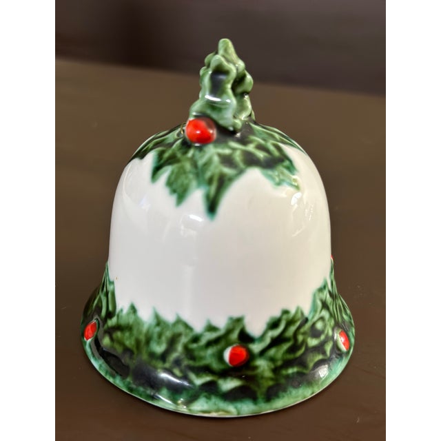 Vintage 20th Century Porcelain Holly Berry Christmas Bell/ Ornament For Sale - Image 4 of 7