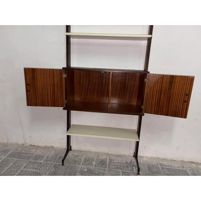 Brown Italian Brown Bookcase, 1960s For Sale - Image 8 of 10