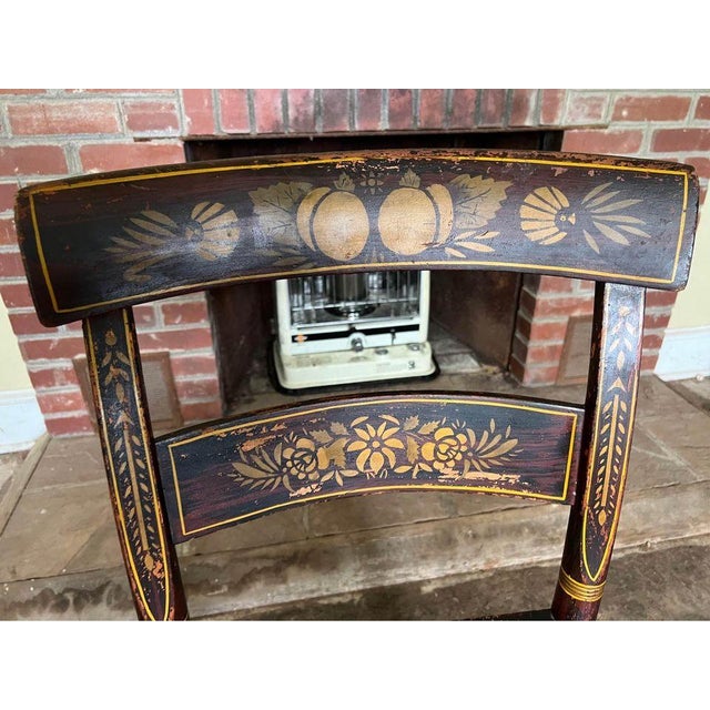 19th Century Antique American Paint-Decorated Cane Seat Side Chair For Sale - Image 9 of 10
