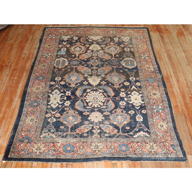 Antique Zabihi Collection Masculine Persian Sultanabad Rug For Sale - Image 11 of 12