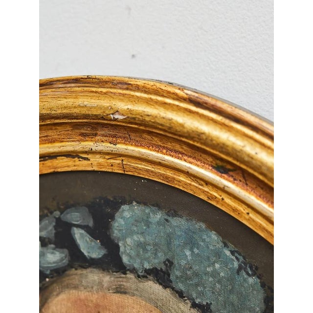 Unknon Artist, Man and Woman Portraits, Oil on Canvas, Framed, Set of 2 For Sale - Image 14 of 18
