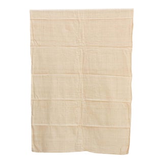 Organic Peace Silk Throw, Natural Grid For Sale