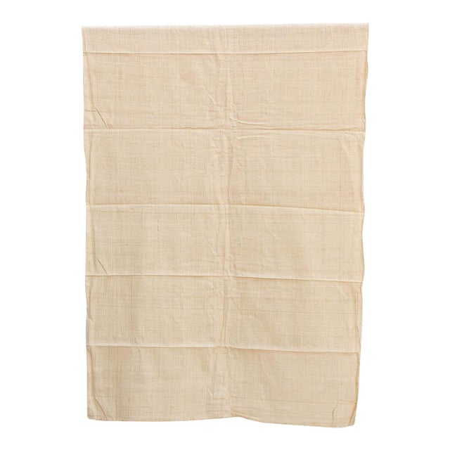 Organic Peace Silk Throw, Natural Grid For Sale