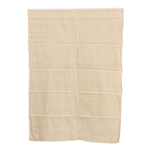 Organic Peace Silk Throw, Natural Grid