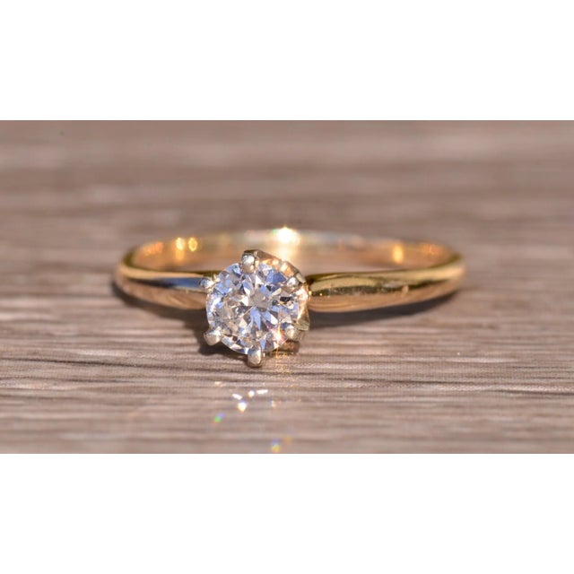 The Dulzura: Old European Cut Diamond Engagement Ring in Yellow Gold For Sale - Image 4 of 10