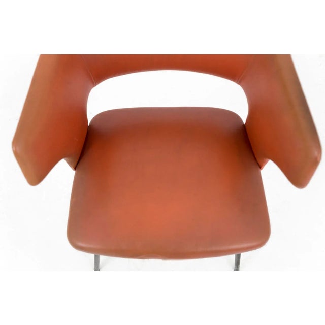1950s Orange Skai and Black Lacquered Metal Armchair, 1950s For Sale - Image 5 of 11