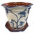 Hand-Painted Italian Style Ceramic Planter & Saucer With Animal & Botanical Motif For Sale - Image 4 of 12