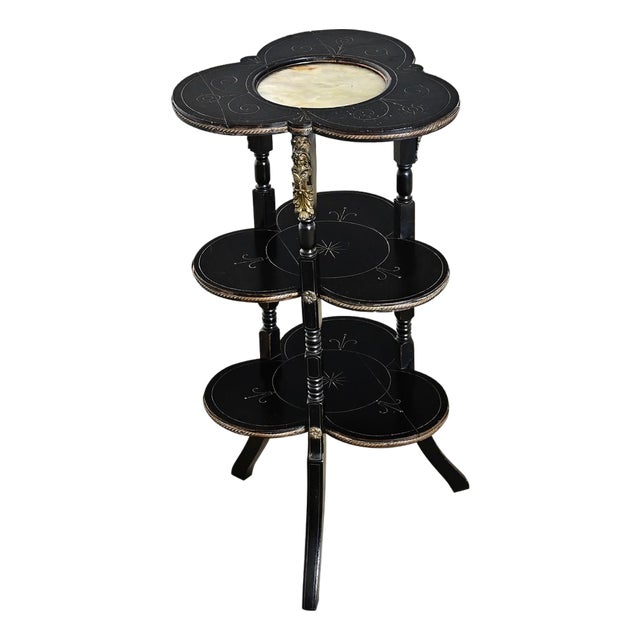 19th Century Napoléon III Etched & Ebonized Étagère For Sale