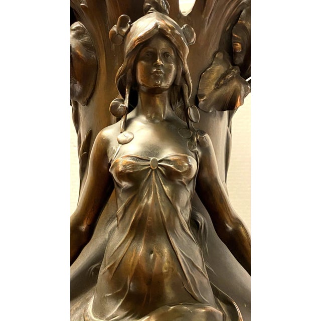Large Francois Moreau Art Nouveau Metal Vase For Sale - Image 11 of 12