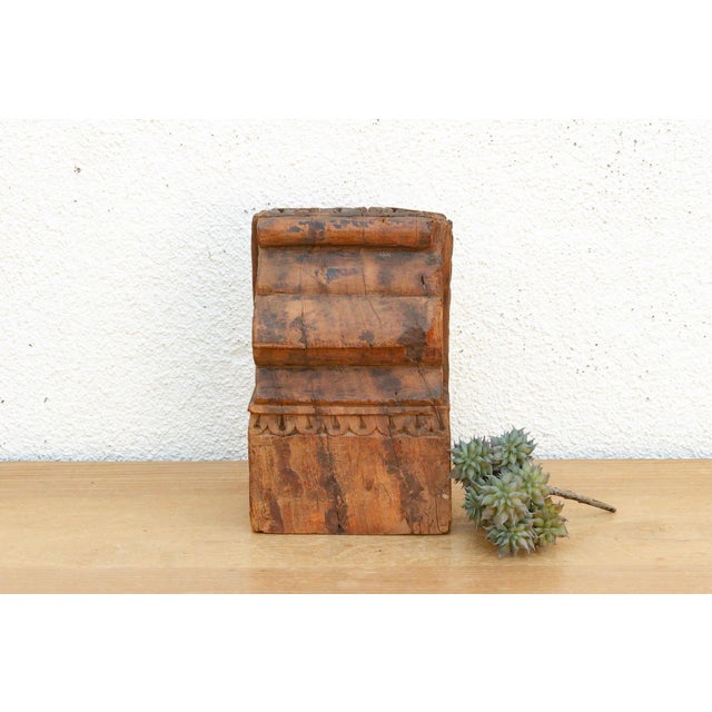 Brown Antique Aged Teak Architectural Fragment For Sale - Image 8 of 8