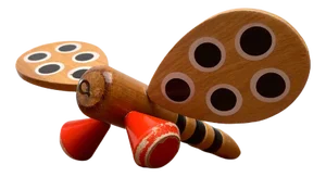 Vintage Danish Wooden Dragonfly Toy, 1970s