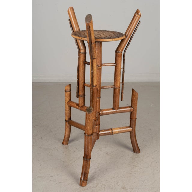 Mid Century French Bamboo & Rattan Plant Stand or Pedestal For Sale In Orlando - Image 6 of 12