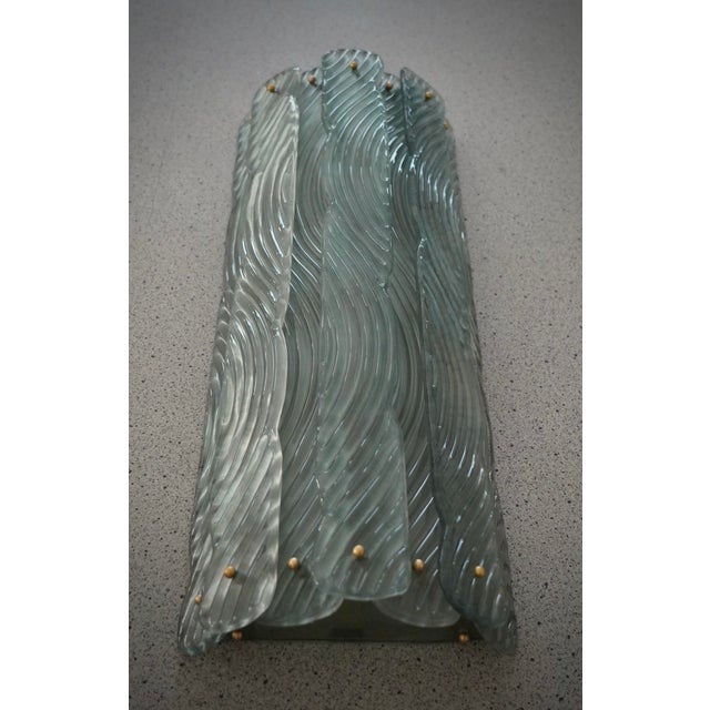 Semi Circle Murano Green Glass Wall Light by Fontana Arte, 2000 For Sale - Image 6 of 10