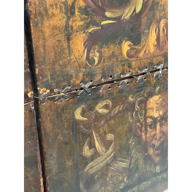19th C. Italian Embossed Leather 5 Panel Screen For Sale - Image 13 of 14