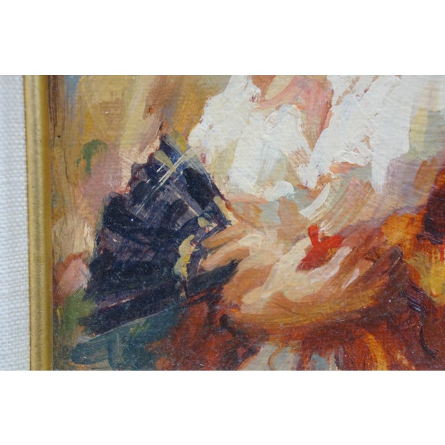 Late 20th Century Mark Arian Study XIX Spanish Flamenco Dancer W Fan Oil Painting on Board 20" For Sale - Image 9 of 11
