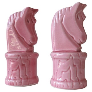 Mid-Century Pink Horse Salt & Pepper Set For Sale