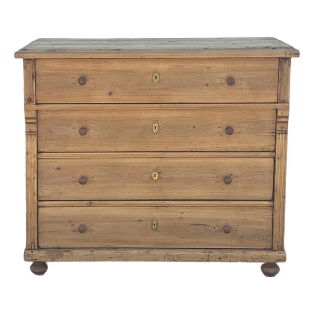 Pine Central European Chest of Four Drawers For Sale