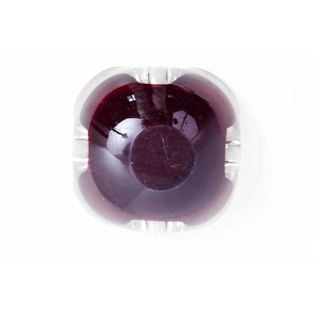 Maroon Murano Glass Ashtray For Sale - Image 8 of 9