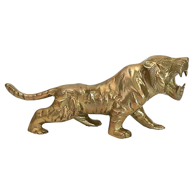 Large Brass Tiger Figure Chairish
