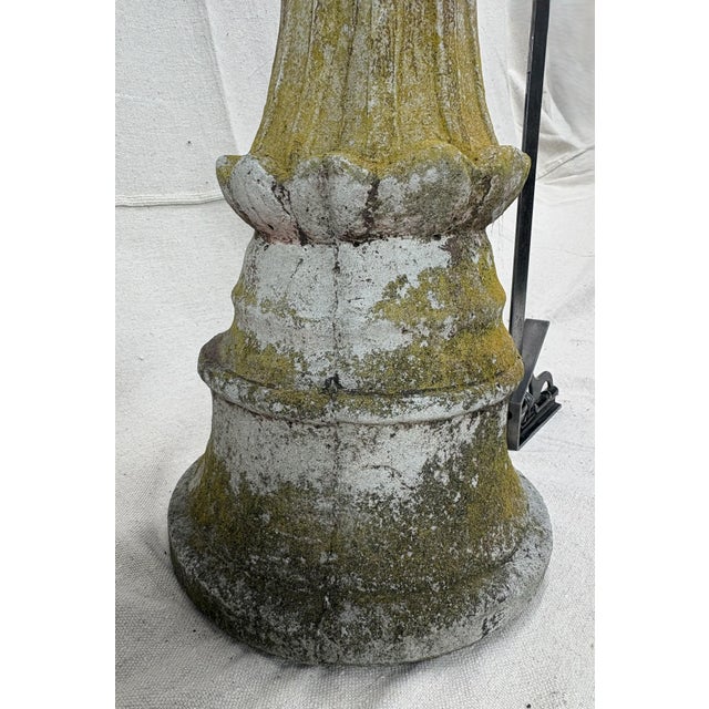 Late 20th Century Late 20th Century Architectural Concrete Finial With Natural Lichen Patina For Sale - Image 5 of 10