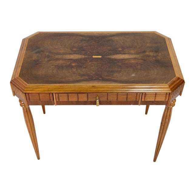 Early French Art Deco Desk in Walnut, 1925s For Sale - Image 3 of 8