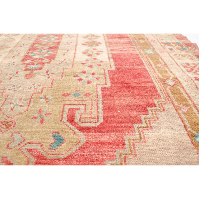 Tan Bohemian Vintage Wool Carpet For Sale - Image 8 of 10