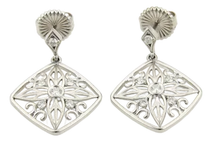 Hearts on Fire Diamond Potpourri 18k White Gold Dangle Earrings - Pair