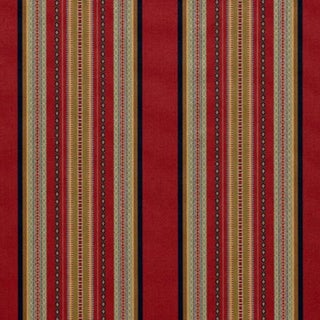 Schumacher Wellington Stripe Fabric in Multi on Spice For Sale