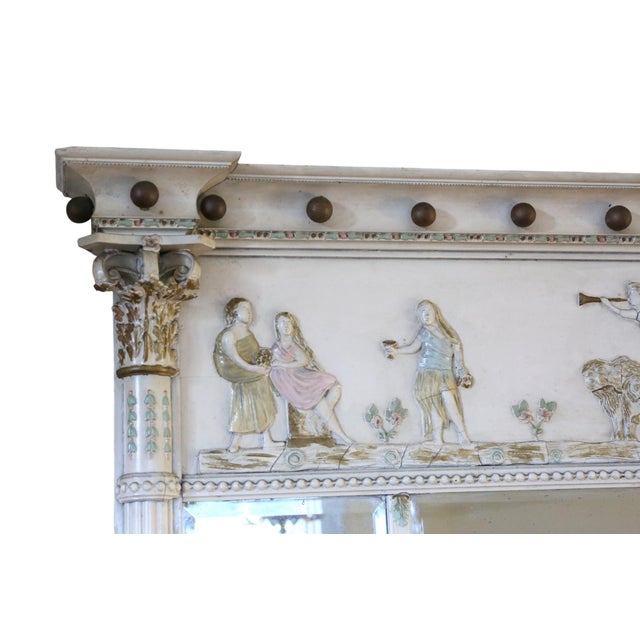 Large Antique Regency Overmantle Wall Mirror, 1800s For Sale - Image 3 of 9