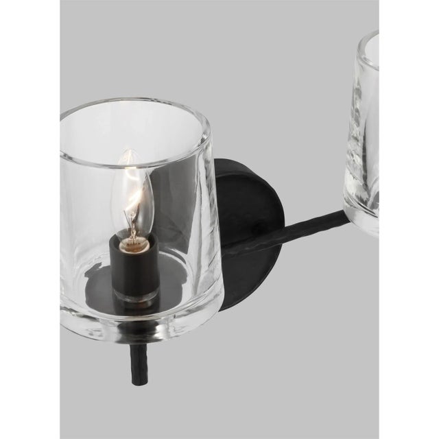 2020s ED Ellen DeGeneres by Visual Comfort Studio Marietta 2-Light Vanity, Aged Iron For Sale - Image 5 of 6