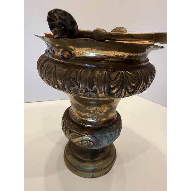 Traditional Antique 19th Century Brass Aspersorium - Ornate Ecclesiastical Holy Water Bucket / Liturgical Pot For Sale - Image 3 of 3