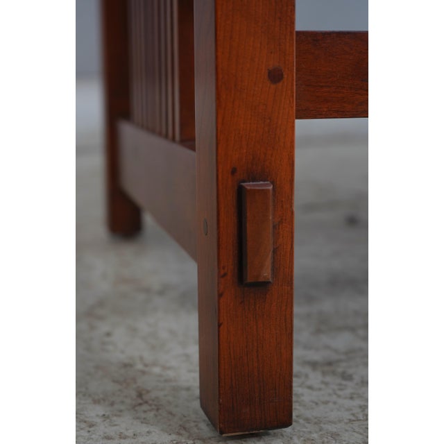 Stickley Mission Cherry Spindle Back Settee For Sale - Image 10 of 18