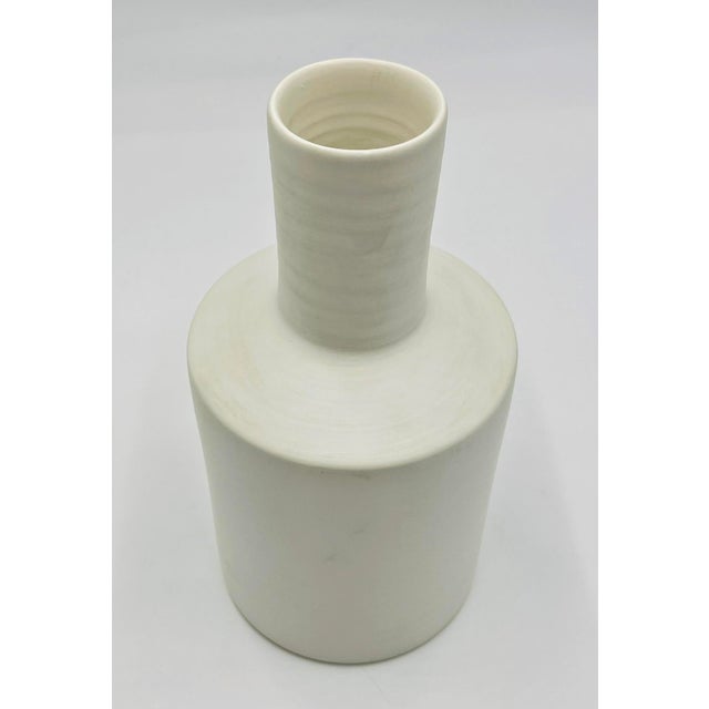 Rina Menardi "Luna" White Ceramic Vase Hand Made Italy, Italian Ceramics For Sale In Los Angeles - Image 6 of 12