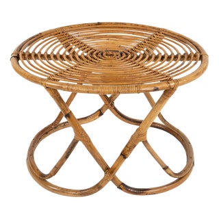 Mid-Century Modern Coffee Table in Bamboo and Rattan by Tito Agnoli, Italy, 1960s For Sale