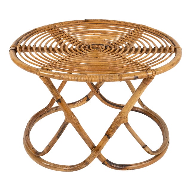 Mid-Century Modern Coffee Table in Bamboo and Rattan by Tito Agnoli, Italy, 1960s For Sale
