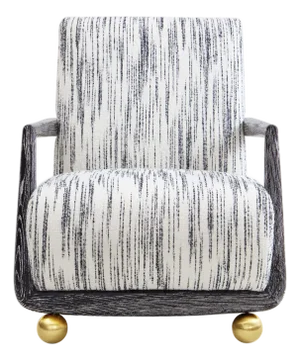 St. Germain Club Chair, Stratus Black Ivory
