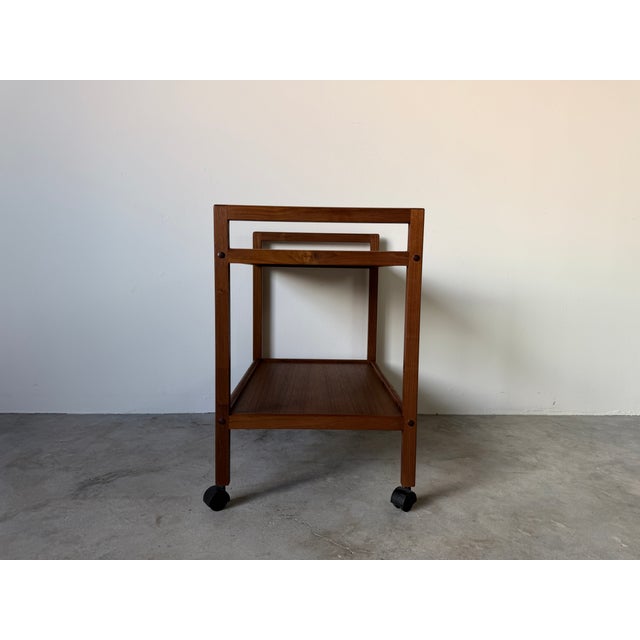 Brown Mid-Century Modern Møbelfabrikken Teak & Tile Top Bar Cart For Sale - Image 8 of 17