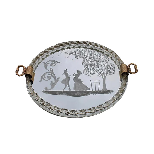 Italian Murano Glass Tray, 1950s For Sale