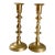 Early 20th Century Brass Beehive Style Candlestick Holders- a Pair For Sale