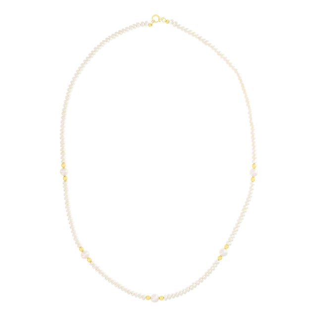 Button Shaped Freshwater Pearl 16" Necklace For Sale