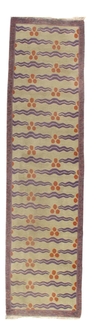 Pasargad NY Tibetan Modern Hand-Knotted Runner Rug - 2′6″ × 9′11″