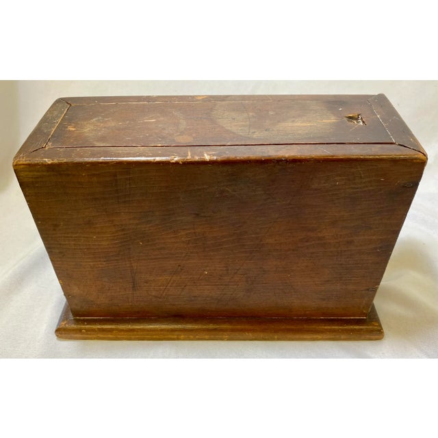 Antique Wooden Candle Box With Slide Lid From England Circa 1900